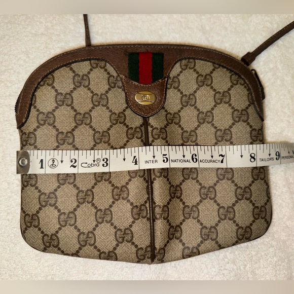 Gucci Vintage Shoulder Bag Sherry Line GG Leather PVC and Leather… - Picture 13 of 15